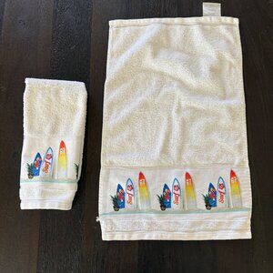 Guest Hand Towels Surf Beach Theme Set Of Two Huntington Beach